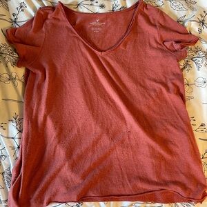 American Eagle Outfitters Orange Pink Relaxed Short Sleeve Tee